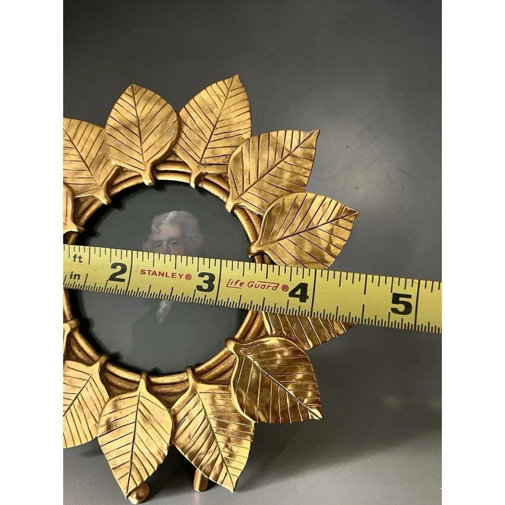 Vintage MMA Gold Leaf Wreath Picture Frame Benjamin Franklin Trumbull 4.5